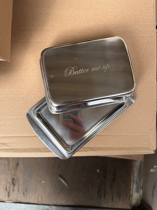 'Butter Me Up' Stainless Steel Butter Dish